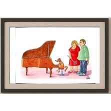 Karikatural Makhmudjon Eshonkulov 29X21CM Orijinal Karikatür Tablo