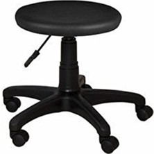 Sers Mobilya Ofis Büro Döner Tekerlekli Çalışma Kasiyer Hekim Ayarlı Tabure Sandalyesi Siyah