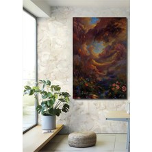 Teona Ahşap Görkemli Gökkuşağı Yağlı Boya Görünümlü Ahşap Dekoratif Tablo Dikdörtgen Tablo