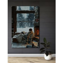 Teona Ahşap Kış Masalı Yağlı Boya Görünümlü Ahşap Dekoratif Tablo Dikdörtgen Tablo