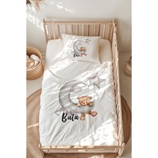 Lilabio %100 Pamuk Isme Özel Isimli Montessori Yatak Nevresim Takımı (100X200 Cm) Ayıcık