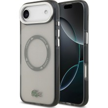 iPhone 17 Air Kılıf Lacoste Orjinal Lisanslı M-Safe Özellikli Ikonik Timsah Logolu Buzlu Kapak Gri