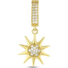 Assos Pırlanta Altın Güneş Kolye Ucu - 14K