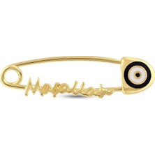 Assos Pırlanta Maşallah Yazılı Altın Bebek Iğne - 14K