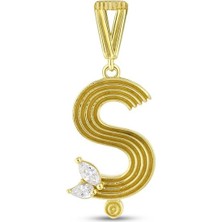 Assos Pırlanta Altın Ş Harf Kolye Ucu - 14K