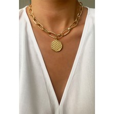 Liveyn Design Yaşam Ağaç Kalın Geçme Zincir Gold Kolye