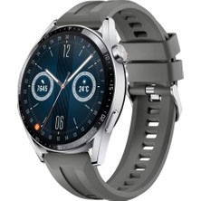 Sneezy Huawei Watch Gt3 46MM Gt2 46MM Ile Uyumlu Spor Silikon Metal Tokalı Soft Saat Kordonu