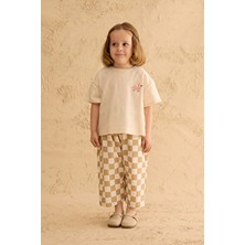 Fahhar Kids Kız Çocuk Nakışlı Oversize Keten Gömlek Günlük Stil Fil Desenli