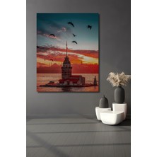 Teona Ahşap Istanbul Manzarası Yağlı Boya Görünümlü Ahşap Dekoratif Tablo Dikdörtgen Tablo