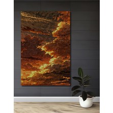 Teona Ahşap Muhteşem Gün Batımı Bulutları Yağlı Boya Görünümlü Dekoratif Ahşap Tablo Dikdörtgen Tablo