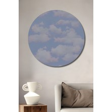 Teona Ahşap Mimarinin Gızemlı Yükselişi Yağlı Boya Görünümlü Ahşap Dekoratif Tablo Yuvarlak Tablo