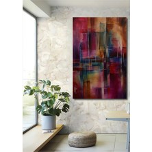 Teona Ahşap Modern Sanat Yağlı Boya Görünümlü Renk Cümbüşü Ahşap Dekoratif Tablo Dikdörtgen Tablo