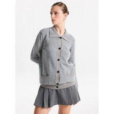 Fabrika Gri Melanj Kadın Hırka F5WL-HRK0008