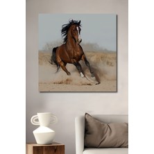 Teona Ahşap Ahşap Dekoratif Atın Özgürlüğü Yağlı Boya Görünümlü Tablo Dikdörtgen Tablo