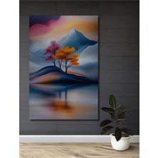 Teona Ahşap Bahar Esintili Soyut Ağaçlar Yağlı Boya Görünümlü Dekoratif Ahşap Tablo Dikdörtgen Tablo