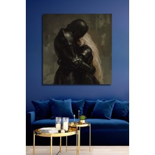 Teona Ahşap Şövalye ve Peri Masalı Aşkı Yağlı Boya Görünümlü Ahşap Dekoratif Tablo Dikdörtgen Tablo