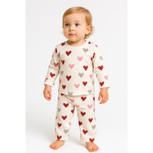 Minimo Kalp Desenli Kız Çocuk Pijama Takımı