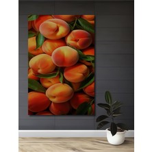 Teona Ahşap Şeftali Bahçesi Yağlı Boya Görünümlü Ahşap Dekoru Tablo Sanat Eseri Dikdörtgen Tablo