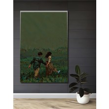 Teona Ahşap Aşıklar Yağlı Boya Görünümlü Ahşap Dekoratif Tablo Dikdörtgen Tablo