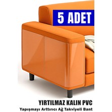 Arnee 5 Adet Kedi Koltuk Tırmalama Koruyucu 20X50 cm Şeffaf Yapışkanlı Mobilya Tırmalama Önleyici Bandı
