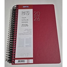 Gıpta 2026 Ajanda 17X24 Günlük Ajanda 407_SEK Kırmızı