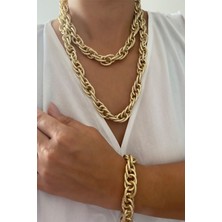 Liveyn Design Işıltılı Zincir Kolye Bileklik Set