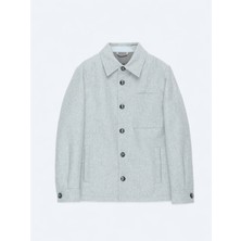 Kip Gri Regular Fit Yün Karışımlı Micro Jel Elyaflı Spor Ceket