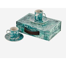 Chiara Alessi Romance Yeşil Porselen Kahve Fincan Seti 90 ml