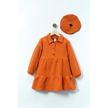 Aden Kids Kırçılı Kaşe Kız Çocuk Elbisesi (3-8 YAŞ) - Şapkalı, Kışa Özel Tasarım