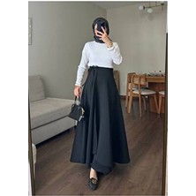 Molly Nelly Kadın Yandan Bağlamalı Tesettür Uzun Skuba Etek