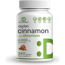 Deal Supplement Ceylon Cinnamon 6,000MG With Chromium 1,000MCG Per Serving, 240 Caps