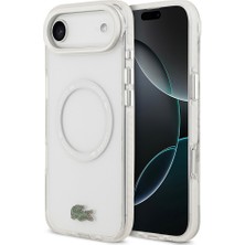 iPhone 17 Air Kılıf Lacoste Orjinal Lisanslı M-Safe Özellikli Ikonik Timsah Logolu Buzlu Kapak Beyaz