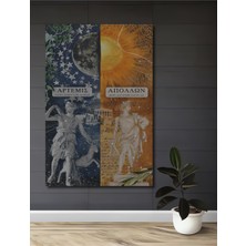 Teona Ahşap Artemis Apollon Ahşap Dekoratif Tablo Yağlı Boya Görünümlü Sanat Eseri Dikdörtgen Tablo