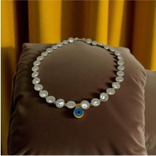 Tuham Aksesuar Nazar Boncuğu Detaylı Özel Tasarım Inci Kolye