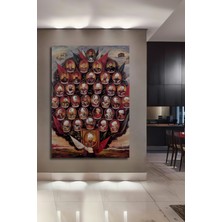 Teona Ahşap Osmanlı Hanedanı Ağacı Yağlı Boya Görünümlü Dekoratif Ahşap Tablo Dikdörtgen Tablo