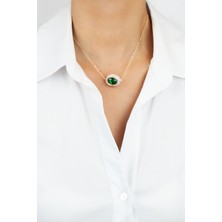 Liveyn Design Ince Zincir Kristal Taşlı Uçlu Kolye