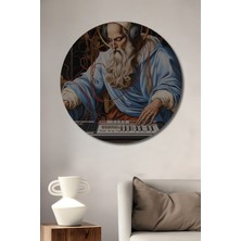 Teona Ahşap Sankt Müzisyen Yağlı Boya Görünümlü Dekoratif Ahşap Tablo Yuvarlak Tablo