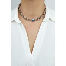 Liveyn Design Göz Detay Gümüş Renk Kolye