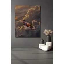 Teona Ahşap Hayaller Aleminde Kitap Okuyan Çocuk Yağlı Boya Görünümlü Dekoratif Ahşap Tablo Dikdörtgen Tablo