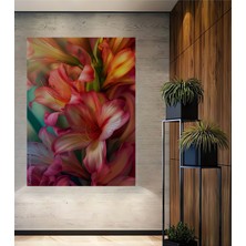 Teona Ahşap Renkli Çiçekler Yağlı Boya Görünümlü Ahşap Dekoratif Tablo Dikdörtgen Tablo