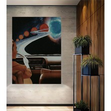 Teona Ahşap Kozmik Yolculuk Sulu Boya Görünümlü Ahşap Dekoratif Tablo Dikdörtgen Tablo