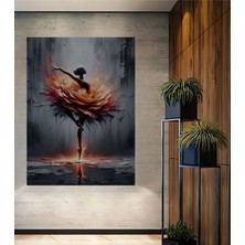 Teona Ahşap Ateşten Dansçı Yağlı Boya Görünümlü Ahşap Dekoratif Tablo Dikdörtgen Tablo