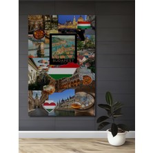 Teona Ahşap Budapeşte Yağlı Boya Görünümlü Ahşap Dekoratif Tablo Dikdörtgen Tablo