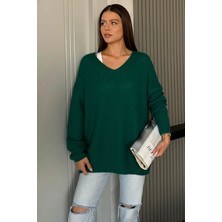 Gülseli V Yaka Salaş Triko Bluz (S,m,l,xl Uyumludur) P-00018225