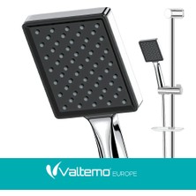 Romena | Valtemo Krom Siyah Tek Fonksiyonlu Sürgülü Duş Seti