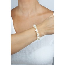 Liveyn Design Barok Inci Gold Detay Kadın Bileklik