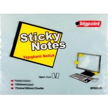 Kitabevimden Bigpoint Yapışkanlı Not Kağıdı 75X100 Mavi BP803-35