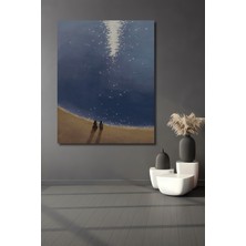 Teona Ahşap Sonsuzluğa Bakan Aşıklar Sulu Boya Görünümlü Ahşap Dekoratif Tablo Dikdörtgen Tablo