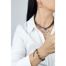 Liveyn Design Zirkon Taşlı Ankakuş Figür Kolye Bileklik Küpe Set