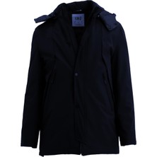 Uki Lacivert Kapişonlu Kışlık Mont